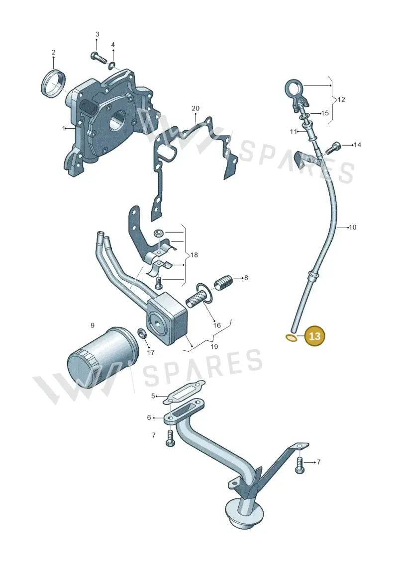 N90032204 — Volkswagen Golf estate (2009-2013) diagram 194115050, position 13