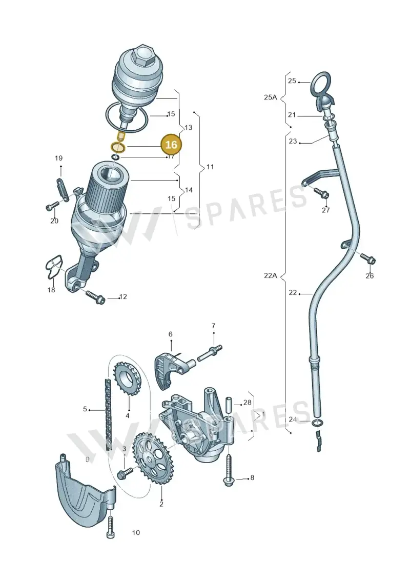 N90041002 — Volkswagen Polo (2009-2014) diagram 253115030, position 16