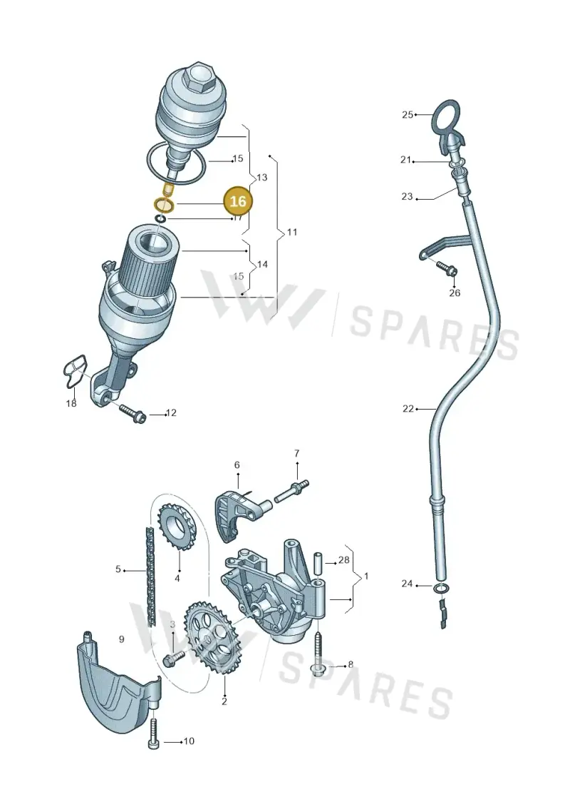 N90041002 — Volkswagen Ameo 1,0 (2016-2020) diagram 883115050, position 16