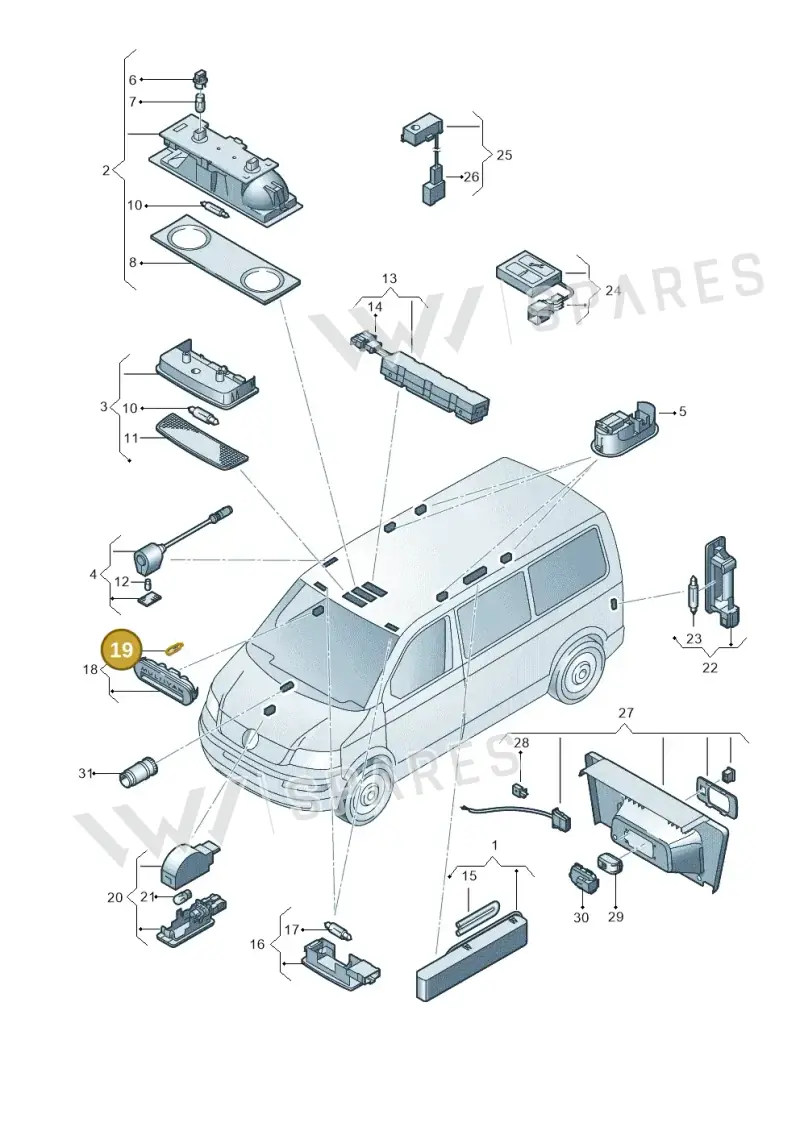 N90051002 — Volkswagen California Camper (2011-2015) diagram 733947000, position 19