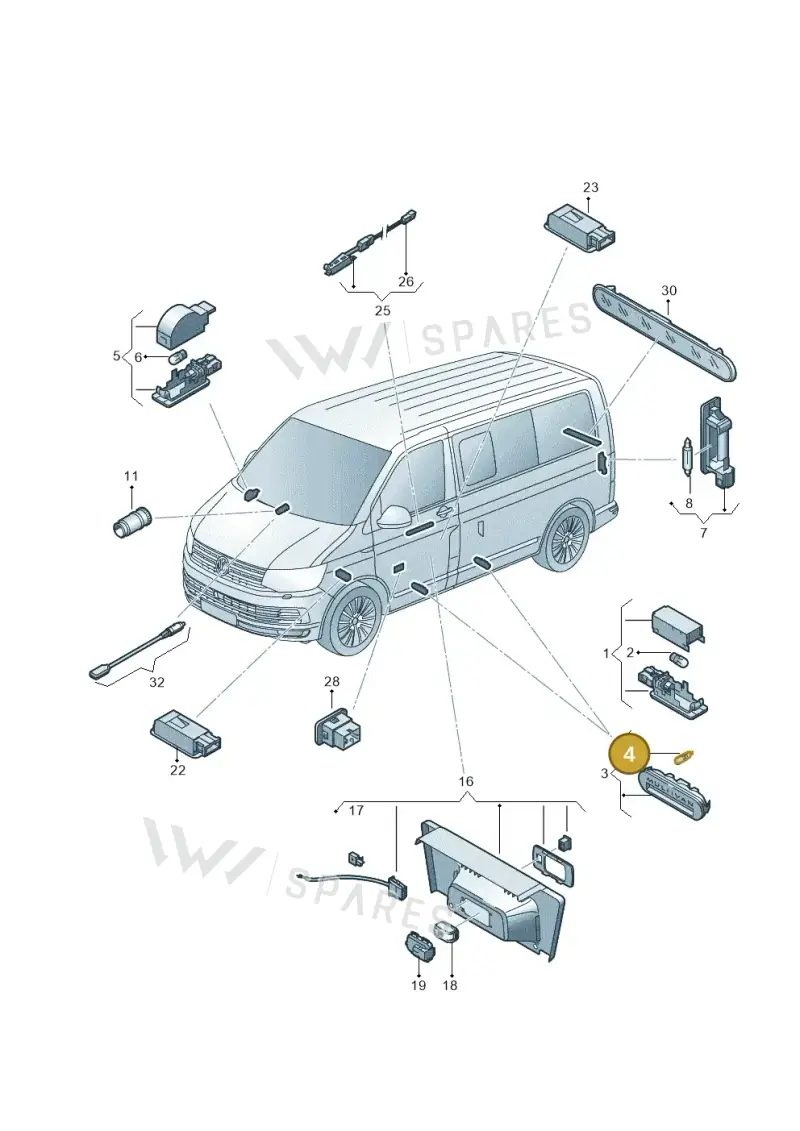N90051002 — Volkswagen Caravelle (2015-2019) diagram 861947040, position 4