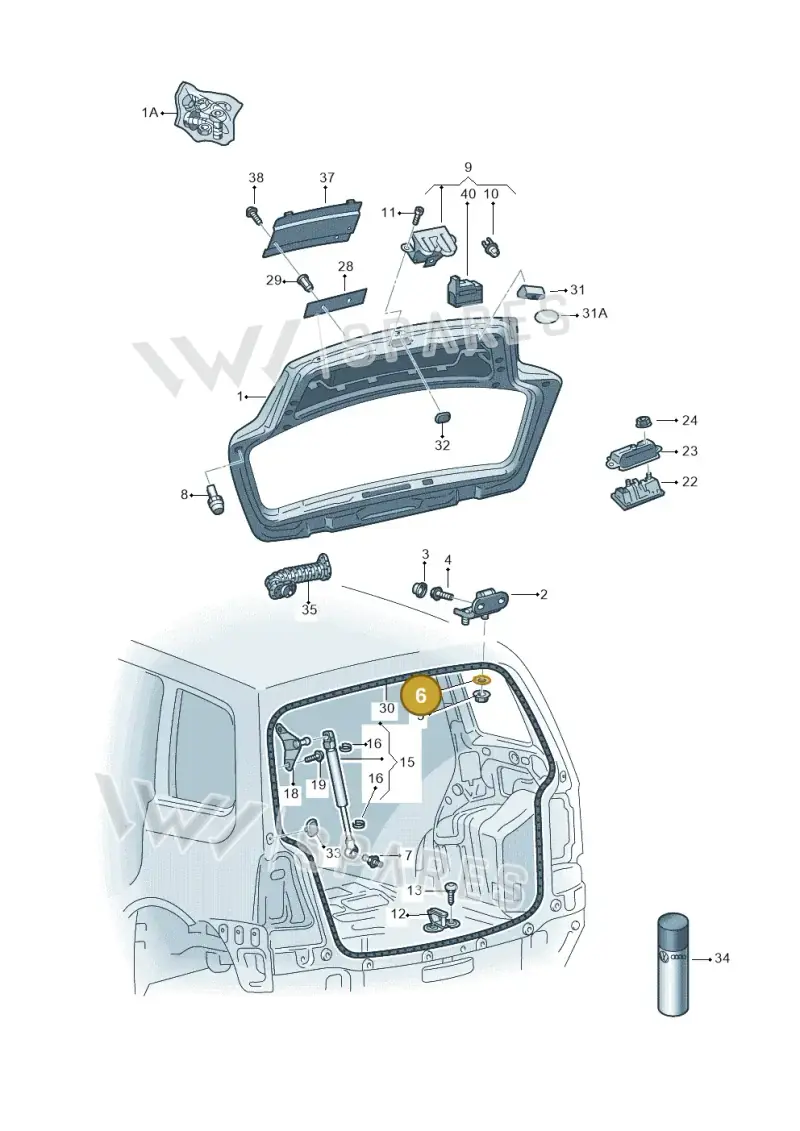 N90057701 — Volkswagen Touran 2.0 (2010-2015) diagram 694827300, position 6