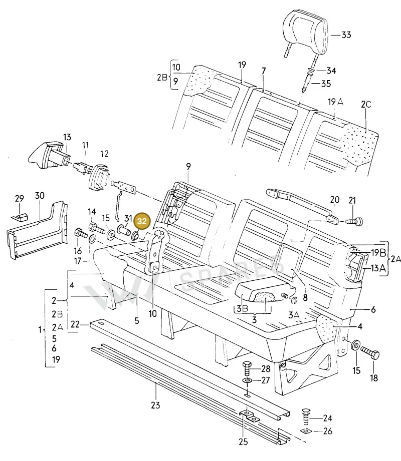 N90085202 — Volkswagen Vanagon (1987-1992) diagram 004128000, position 32
