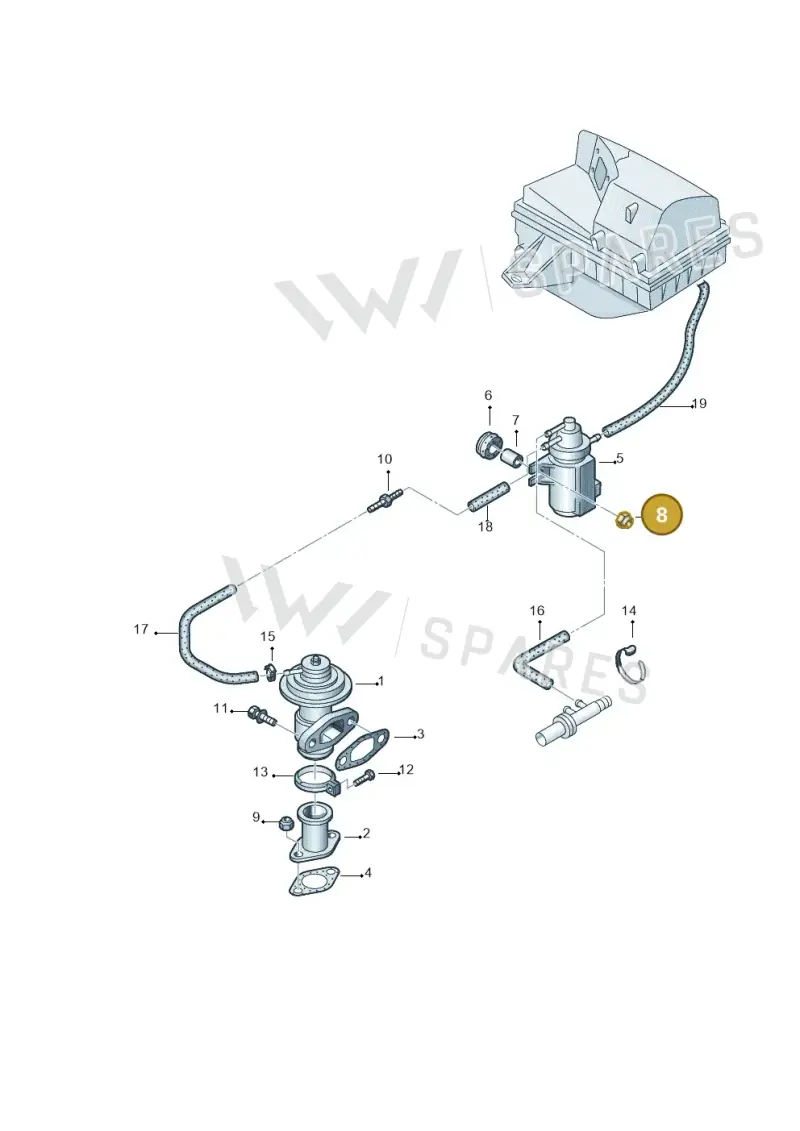 N90106302 — Volkswagen Jetta Wagon (2001-2001) diagram 194131150, position 8