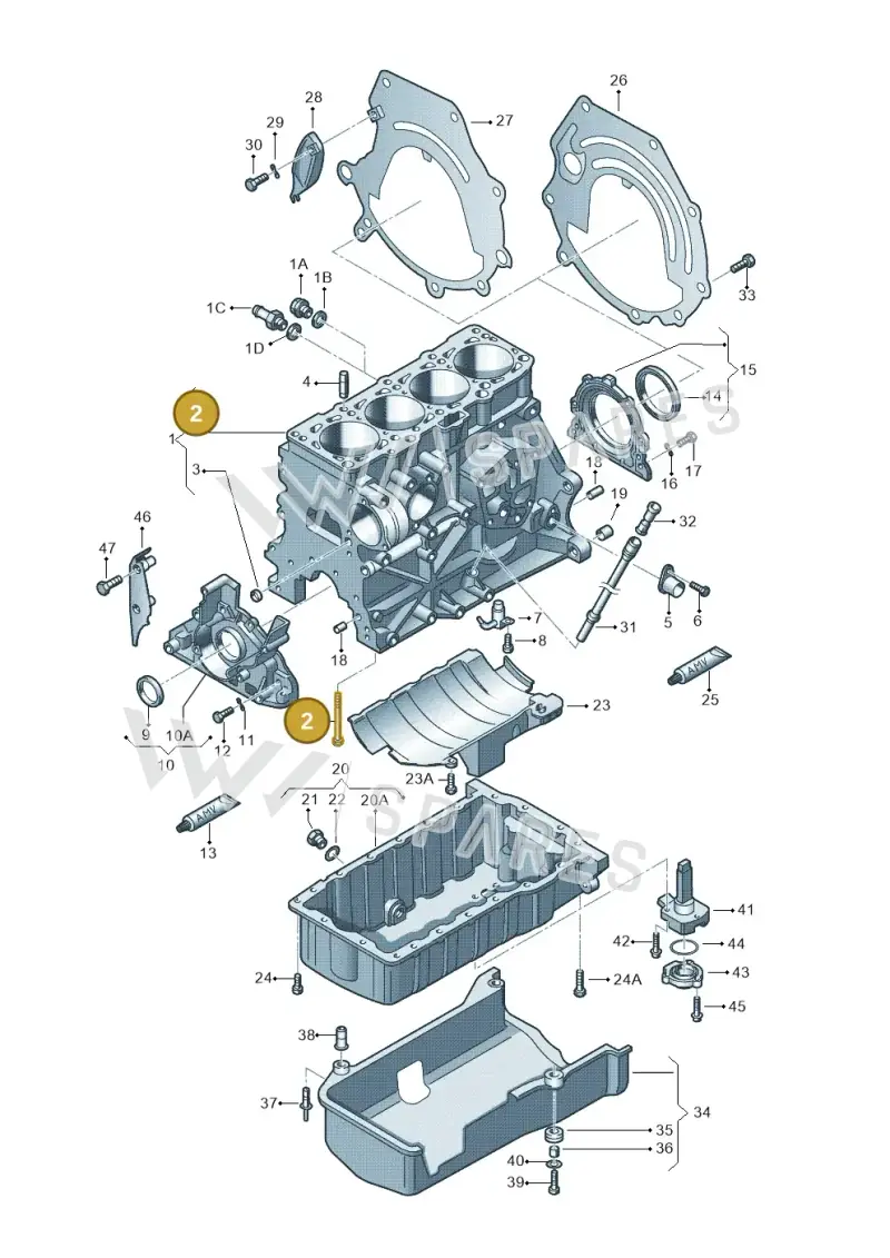 N90130001 — Volkswagen Polo (2011-2014) diagram 194103150, position 2
