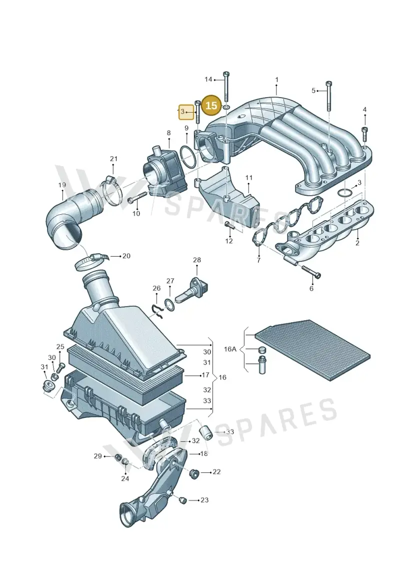 N90155703 — Volkswagen Jetta/Wagon (2002-2006) diagram 194129260, position 15