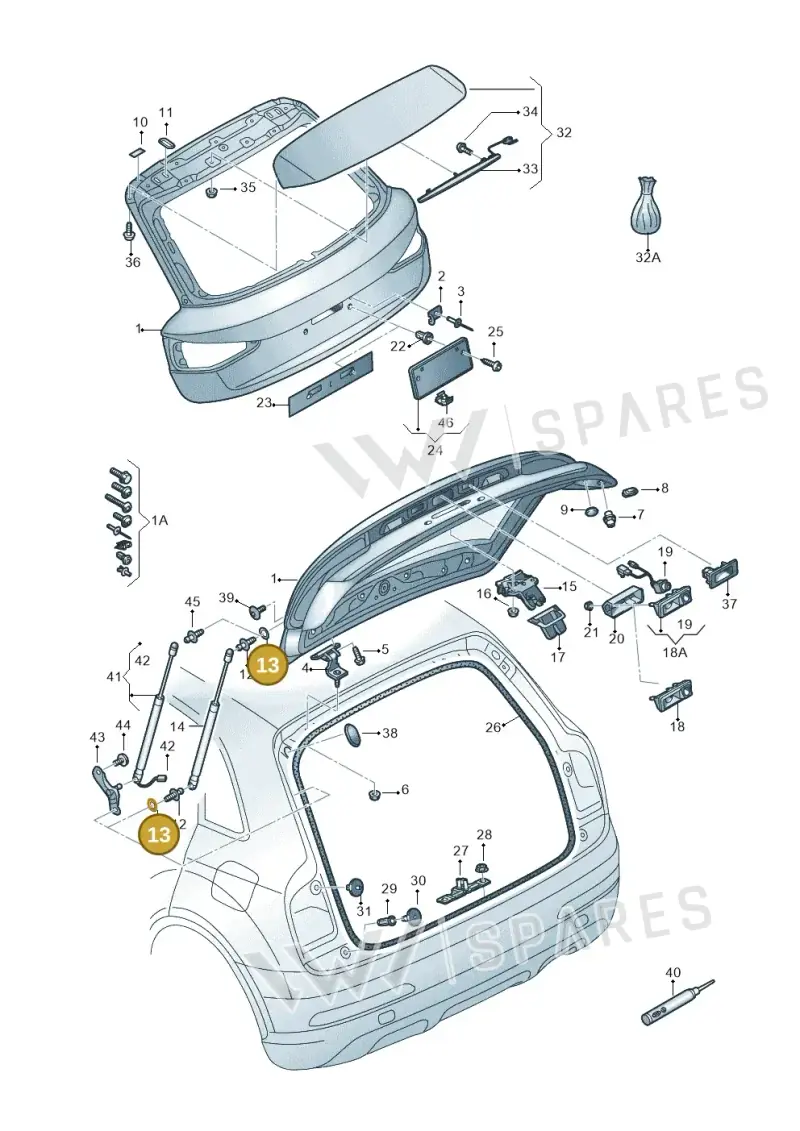 N90155703 — Audi Q3 1.4 (2012-2016) diagram 728827000, position 13