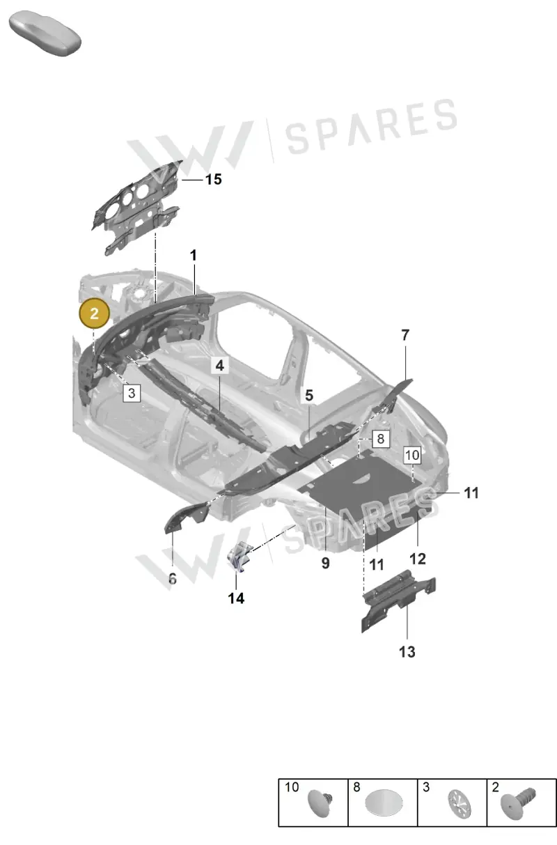 N90201601 — Porsche Taycan Sport Turismo (2023-2025) diagram p56807445, position 2