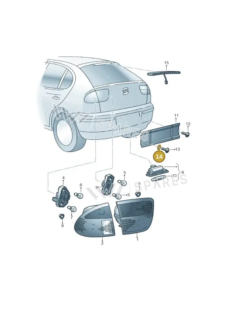 N90205604 — SEAT TOLEDO/LEON/LEON-4 (2001-2006) diagram 205945100, position 14