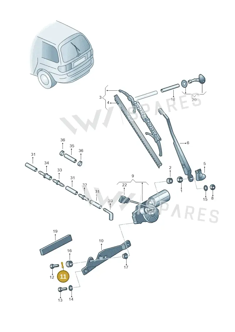 N90207603 — Volkswagen SHARAN/4MOTION (2002-2005) diagram 162955600, position 11