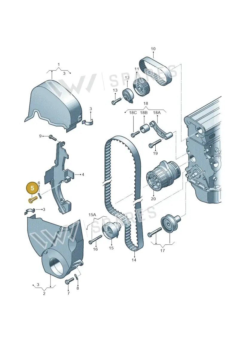 N90215604 — Volkswagen Polo (2012-2014) diagram 194109520, position 5