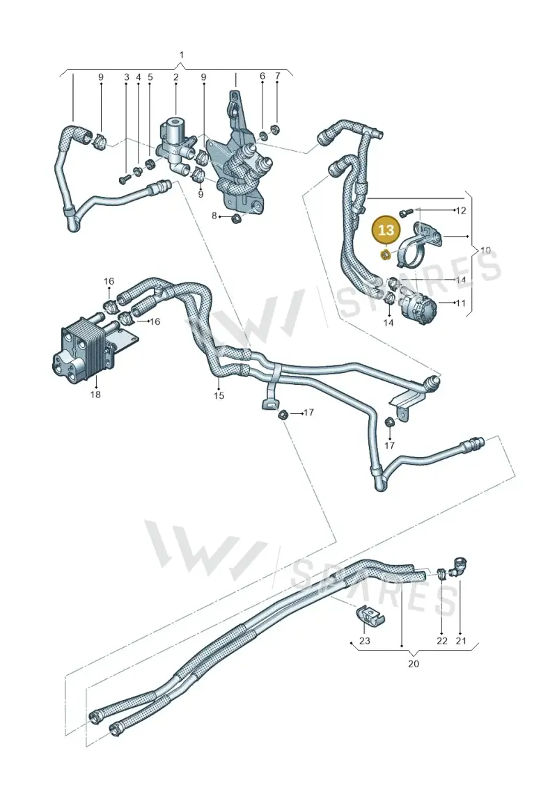N90244201 — Volkswagen Golf 2.0 BlueMotion (2019-2024) diagram 746819950, position 13