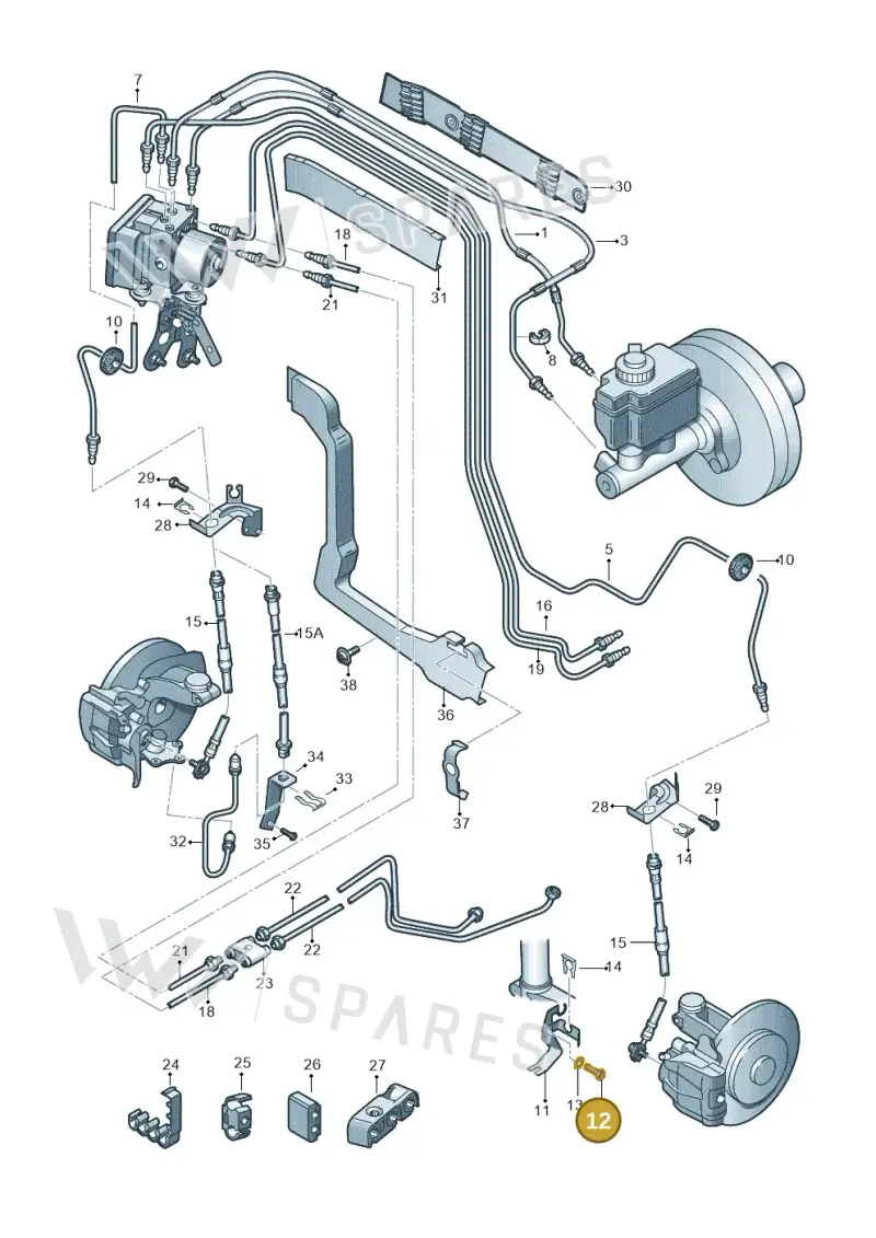 N90245210 — Volkswagen Jetta 1.4 (2013-2015) diagram 412611200, position 12