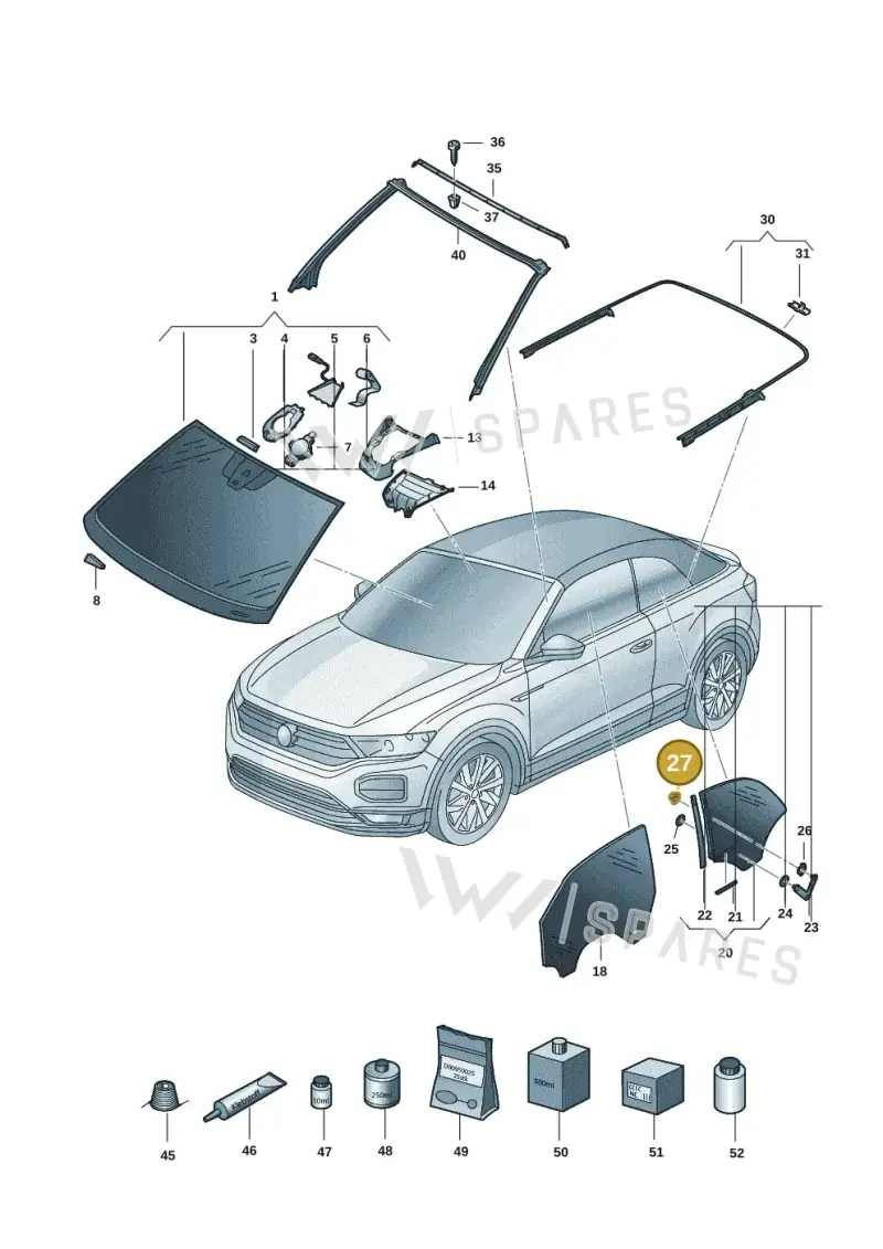 N90284602 — Volkswagen T-Roc Cabriolet (2019-2025) diagram 2gk845000, position 27
