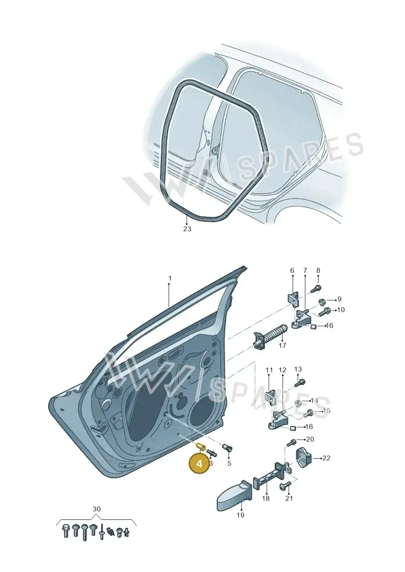 N90286804 — Audi A1 Sportback (2018-2025) diagram 592833010, position 4