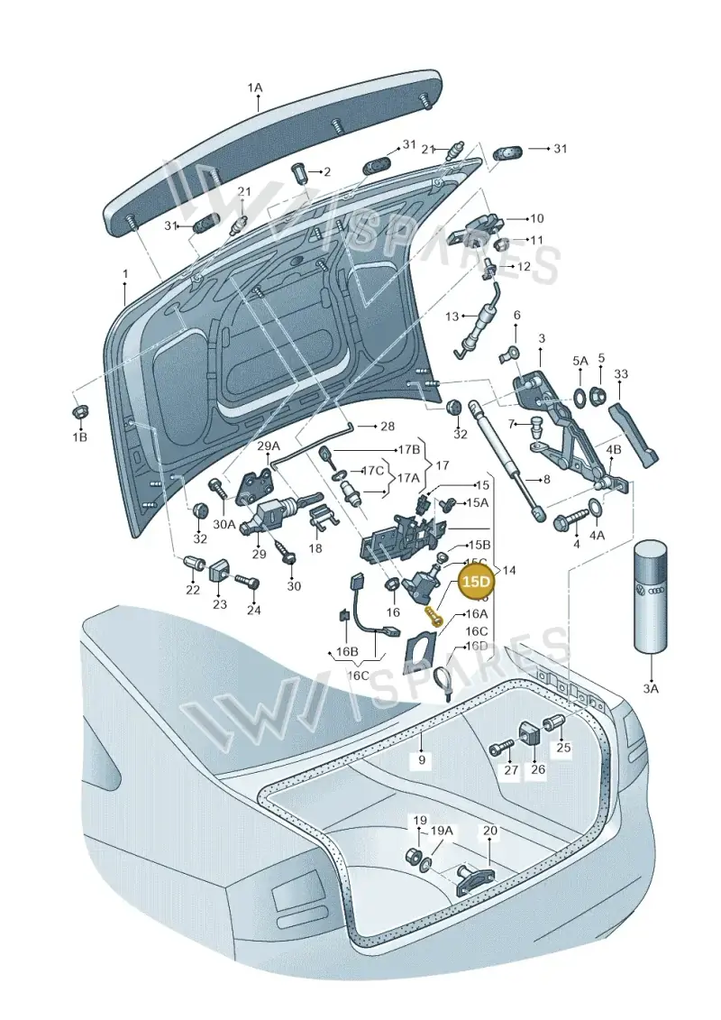 N90288502 — Audi RS6 qu. (2003-2004) diagram 260827100, position 15D
