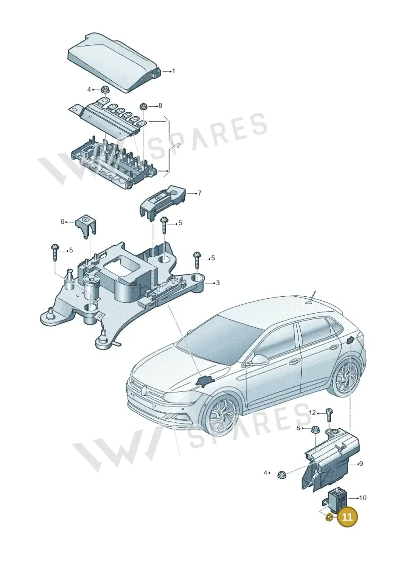 N90295502 — Volkswagen Polo 1.0 BlueMotion (2017-2024) diagram 837937350, position 11