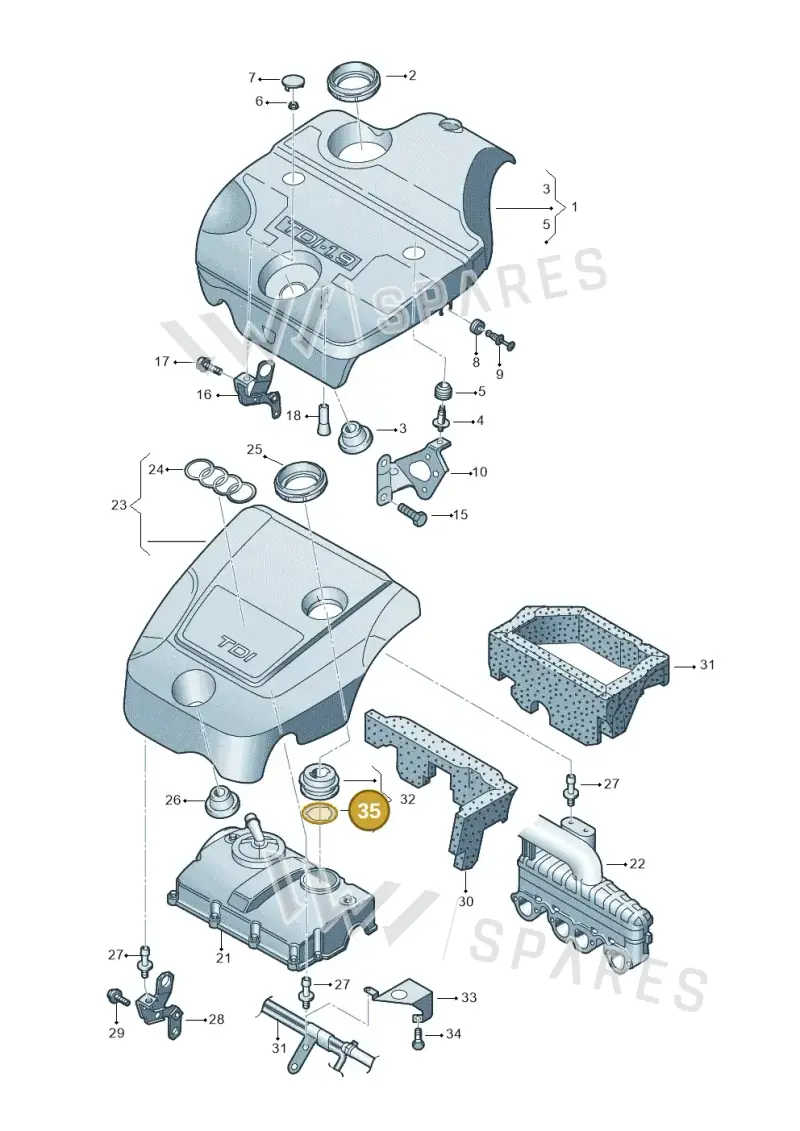 N90328504 — Volkswagen New Beetle Cabrio.     06> (2005-) diagram 209103750, position 35