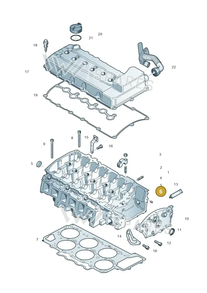 N90332701 — Volkswagen Touareg BlueMotion (2014-2018) diagram 460103650, position 6