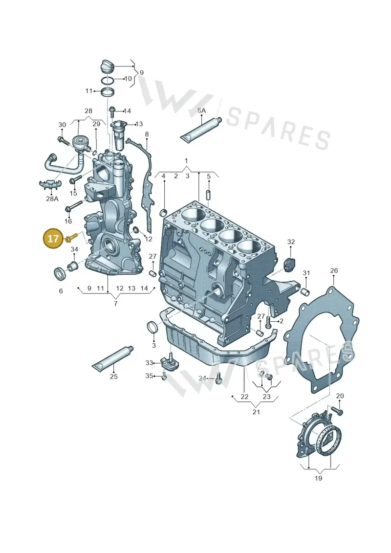 N90338204 — Volkswagen Jetta (2014-2017) diagram 253103120, position 17
