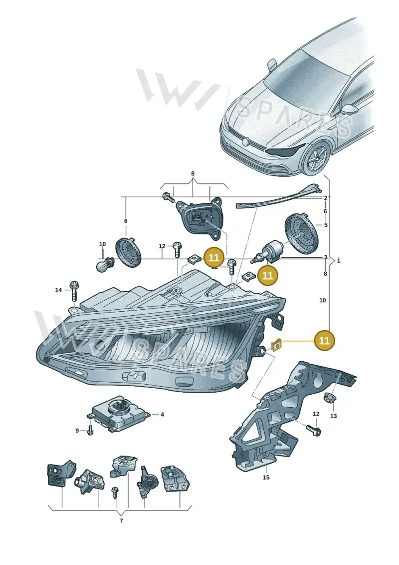 N90342504 — Volkswagen Golf 2.0 BlueMotion (2019-2024) diagram 5h0941000, position 11