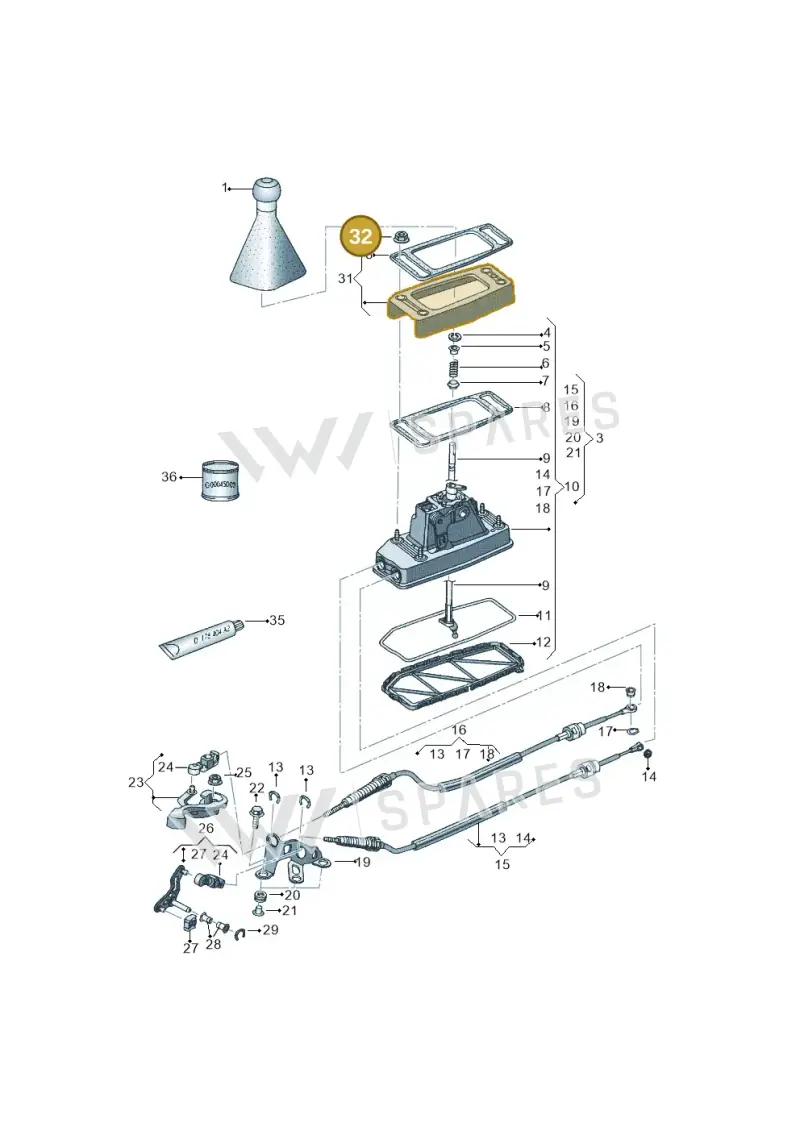 N90347103 — Volkswagen Polo (2011-2014) diagram 357711300, position 32