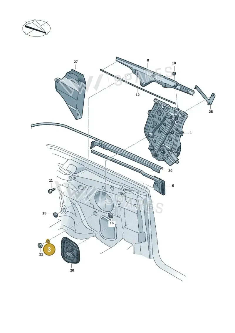 N90347103 — Volkswagen T-Roc Cabriolet (2019-2025) diagram 2gk839500, position 3
