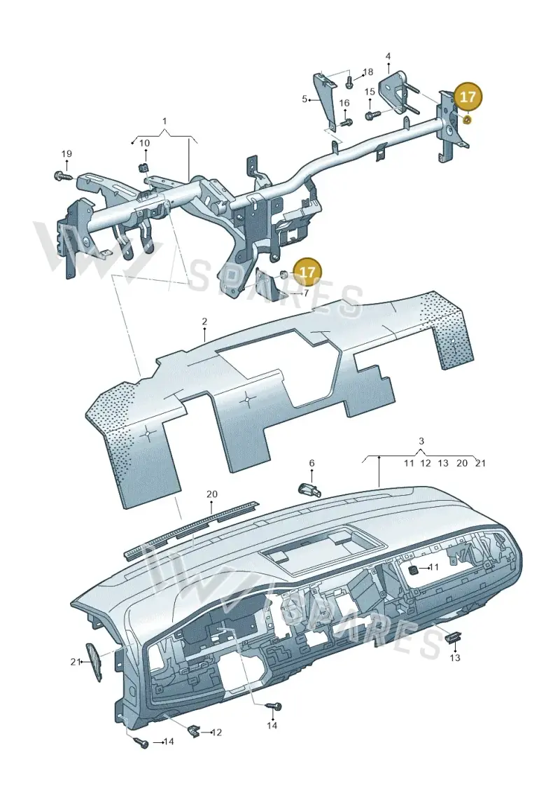 N90347104 — Volkswagen Caravelle (2015-2019) diagram 861857000, position 17
