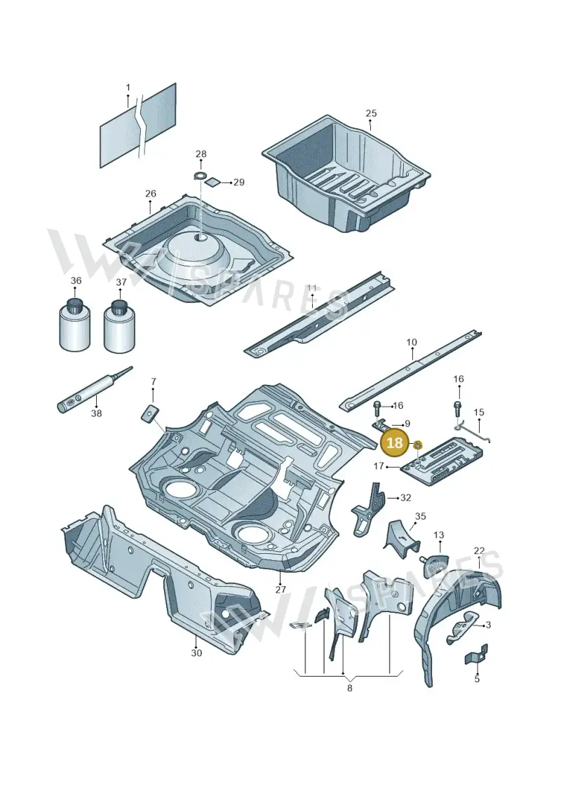N90348411 — Volkswagen Passat CC (2011-2016) diagram 460803500, position 18