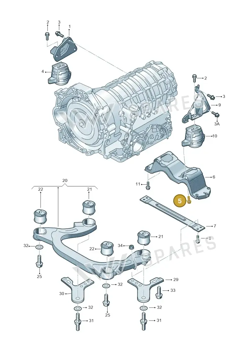 N90351404 — Volkswagen Phaeton (lang) (2003-2006) diagram 258399800, position 5