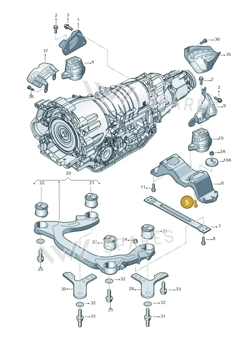 N90351404 — Volkswagen Phaeton 4motion (2010-2016) diagram 258399850, position 5