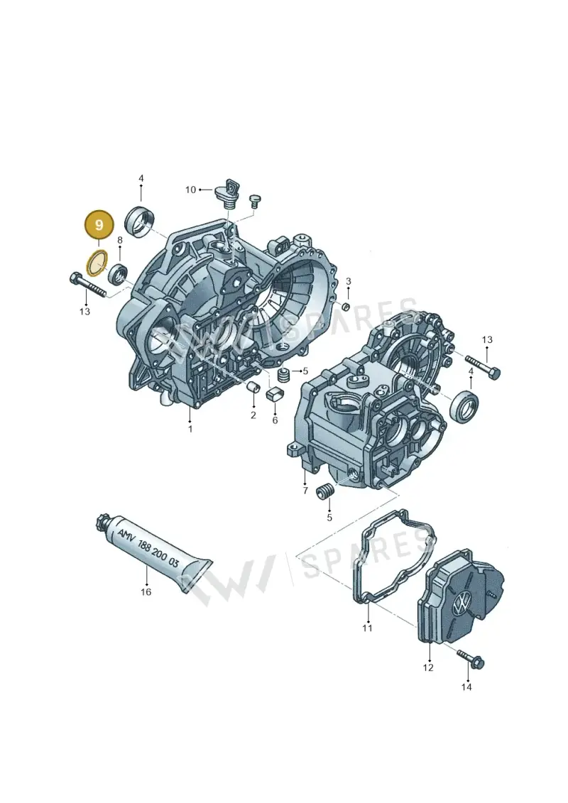 N90354301 — Volkswagen Polo (2008-2009) diagram 121301400, position 9