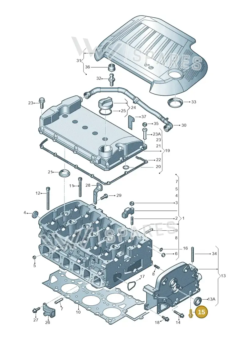N90355902 — Volkswagen Jetta/Wagon (2002-2006) diagram 244103600, position 15