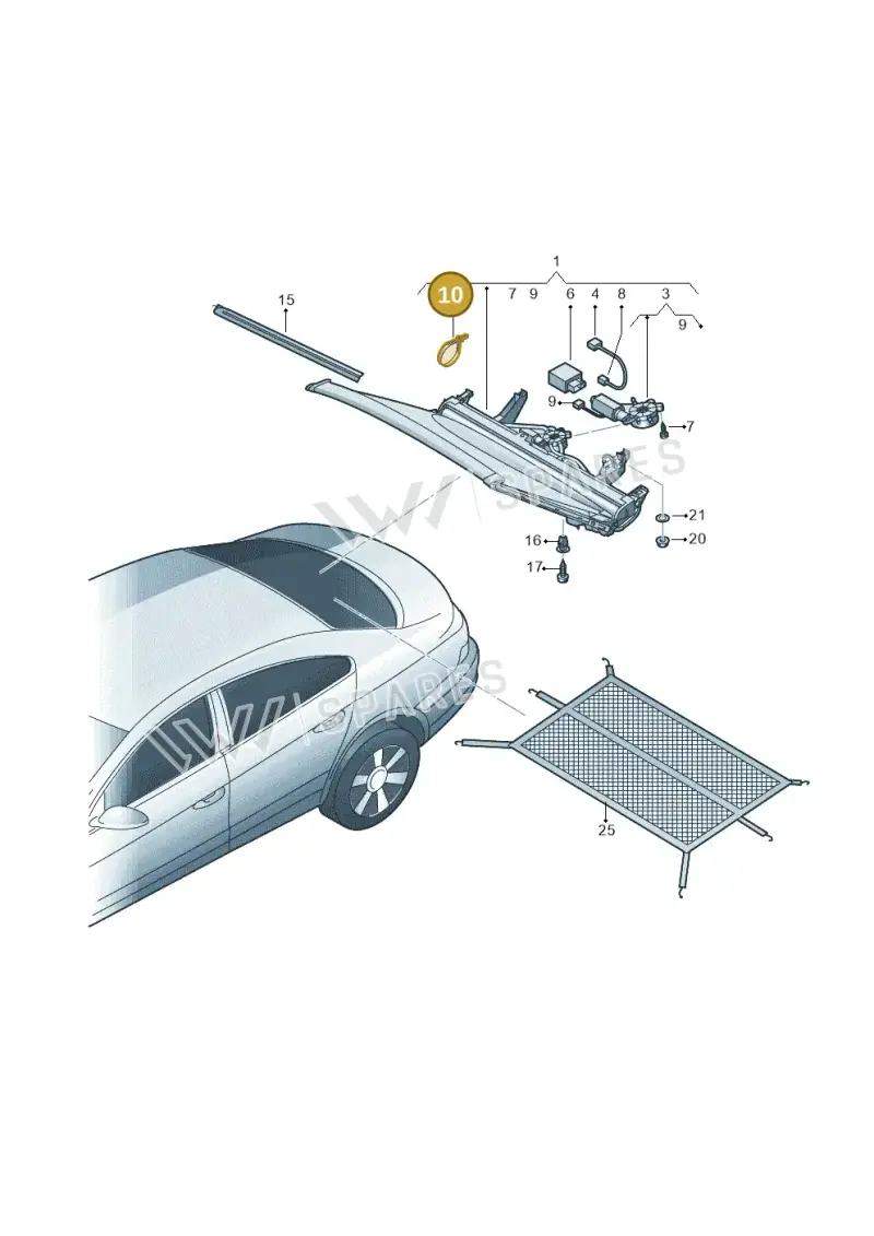 N90357101 — Volkswagen Passat CC (2011-2016) diagram 645861000, position 10