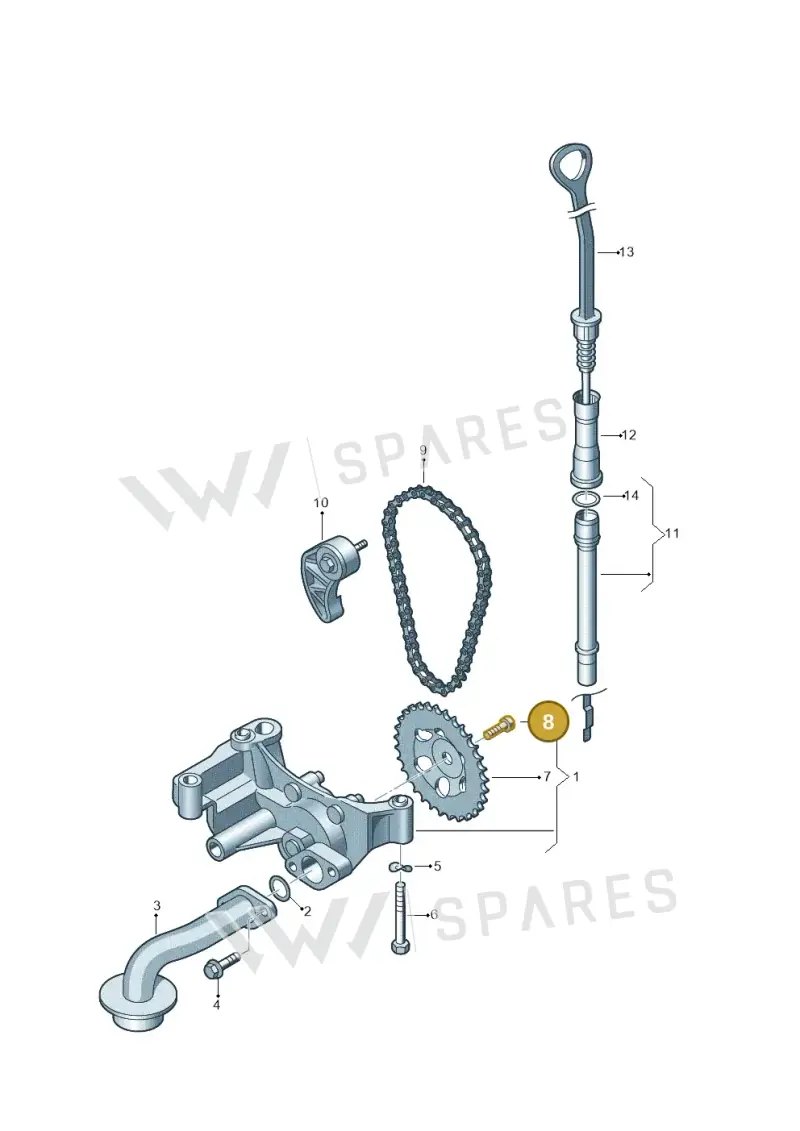 N90366303 — Volkswagen Jetta (2014-2017) diagram 194115100, position 8