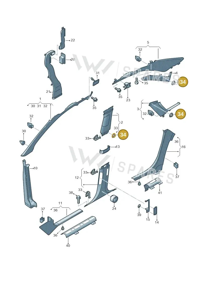 N90367503 — Audi A8/S8/qu. lang    08> (2007-) diagram 291867650, position 34