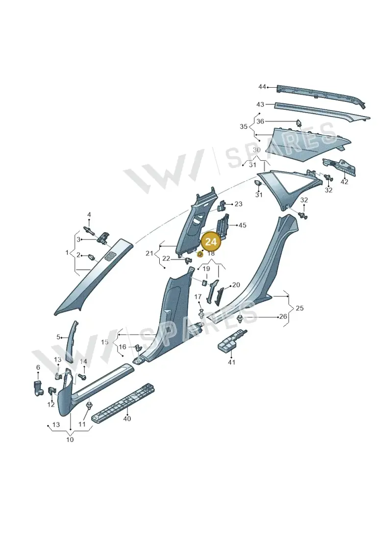 N90367503 — Audi A8 (2017-2025) diagram 838867650, position 24