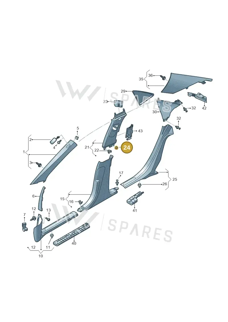 N90367503 — Audi A8 (2017-2025) diagram 838867660, position 24
