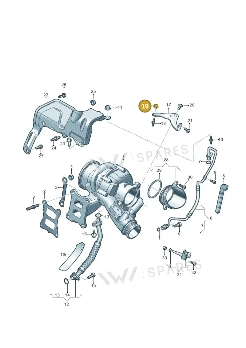 N90402503 — Volkswagen Golf 2.0 BlueMotion (2019-2024) diagram 884145300, position 19