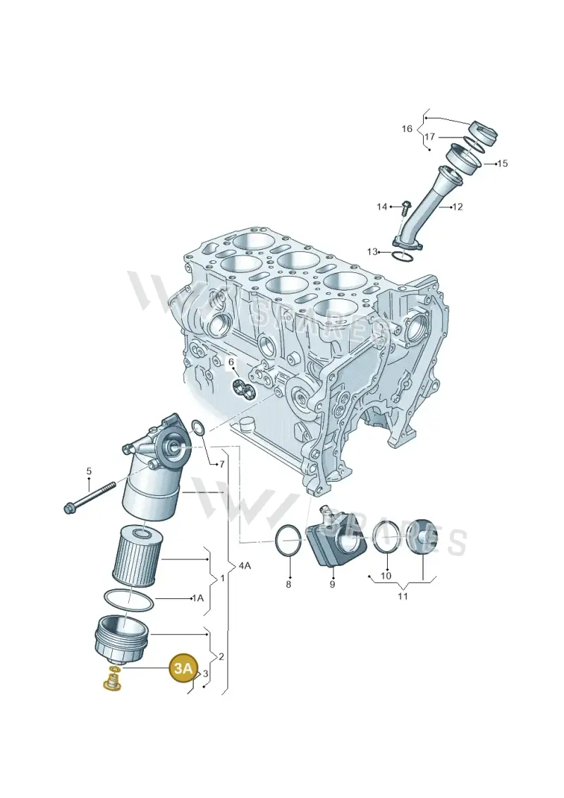 N90405402 — Volkswagen Phaeton 4motion (2010-2016) diagram 230115700, position 3A