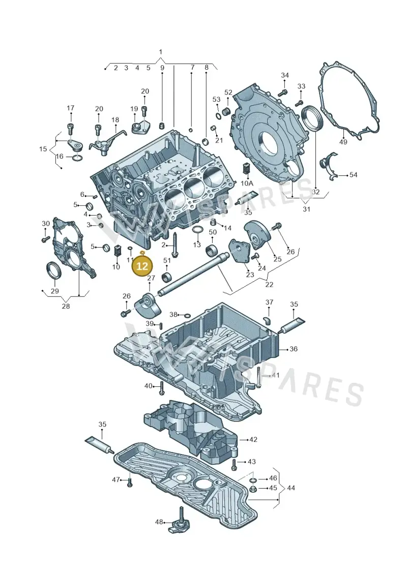 N90405402 — Volkswagen Phaeton 4motion (2010-2016) diagram 258103050, position 12
