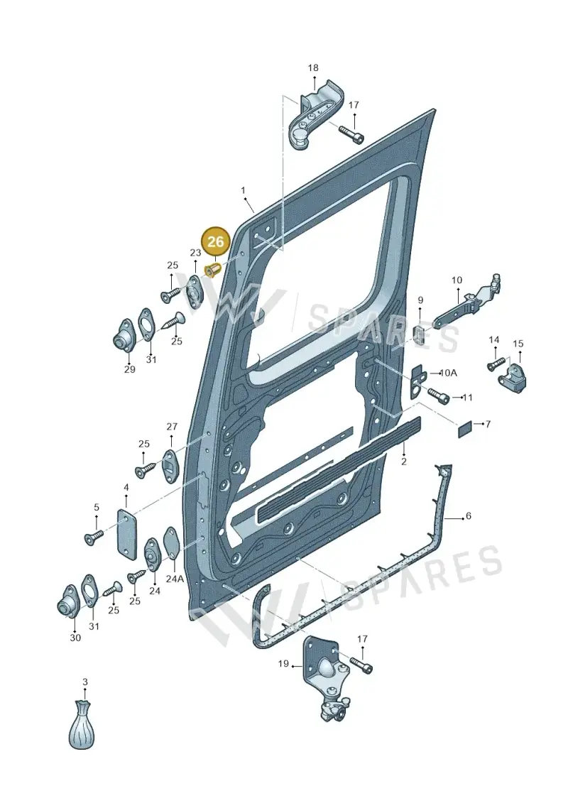 N90408504 — Volkswagen Caddy Maxi Kombi (2010-2015) diagram 443843000, position 26