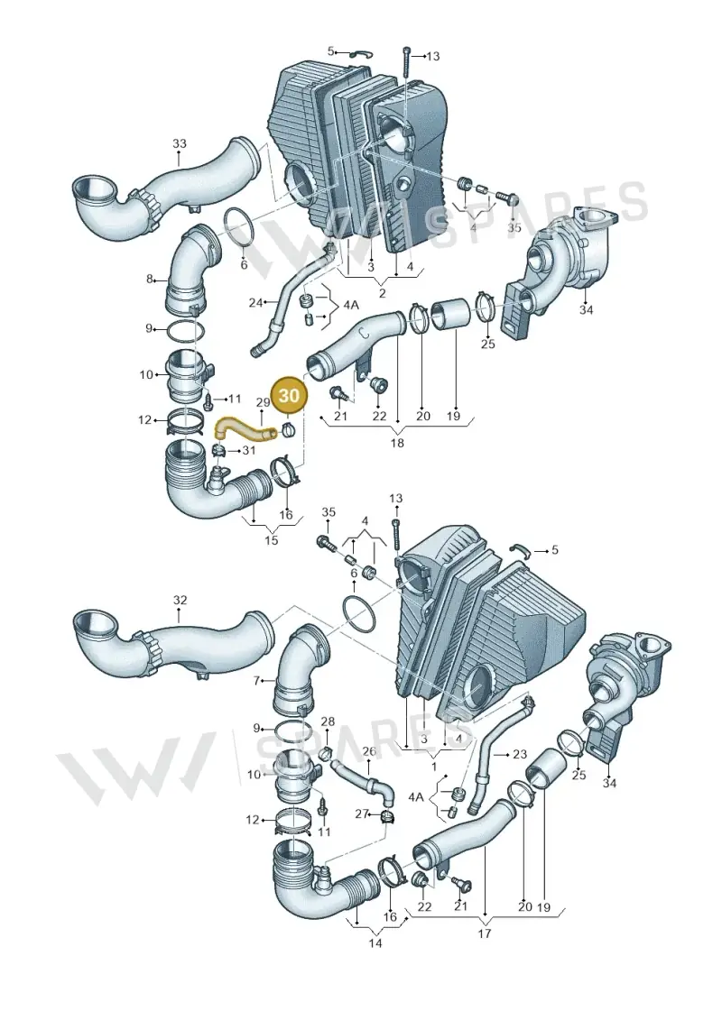 N90409501 — Volkswagen Touareg BlueMotion (2014-2018) diagram 693129100, position 30