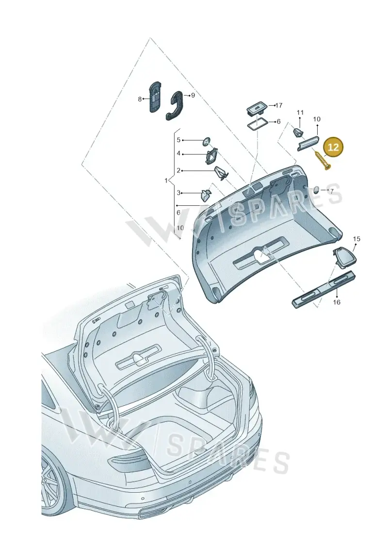N90416202 — Audi A8 (2017-2025) diagram 838867800, position 12