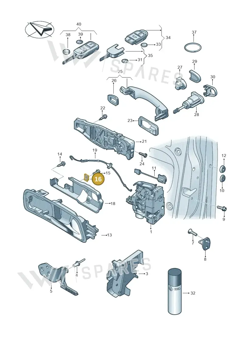 N90419003 — Volkswagen Touran 2.0 (2010-2015) diagram 409837000, position 16