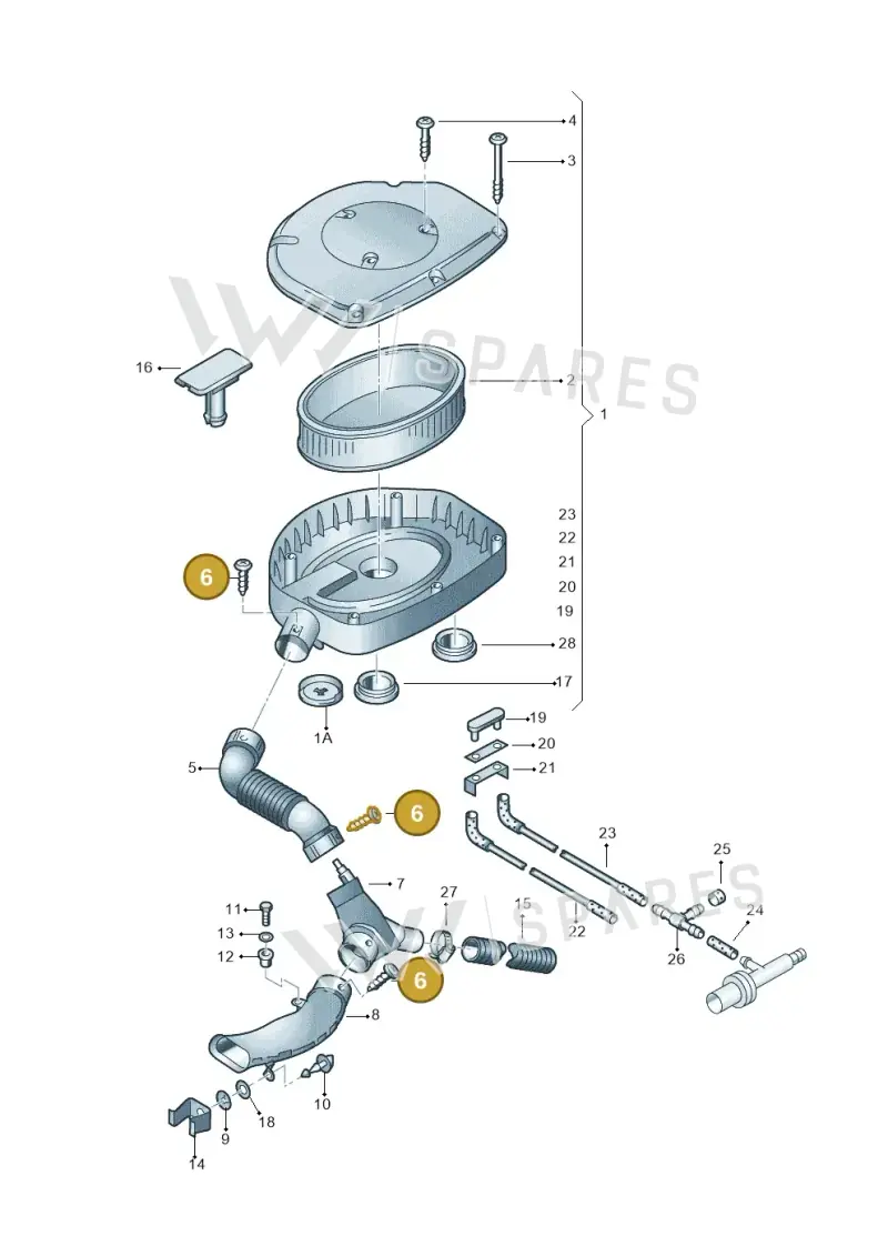 N90422901 — Volkswagen POLO (1999-2001) diagram 158129210, position 6
