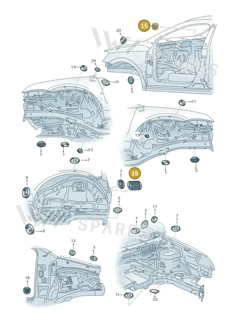 N90436101 — Volkswagen Polo (2011-2014) diagram 253803360, position 15