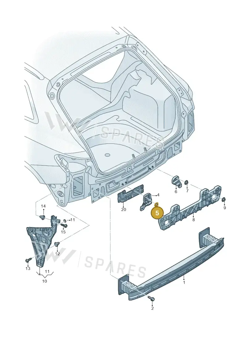 N90436903 — Audi A3 Sportback (2019-2025) diagram 596807500, position 5
