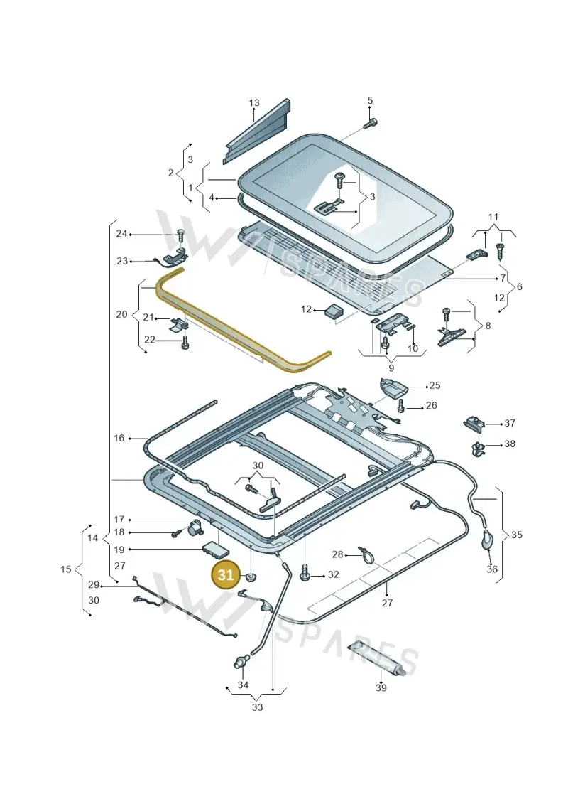 N90436903 — Audi A8 (2013-2018) diagram 696877000, position 31