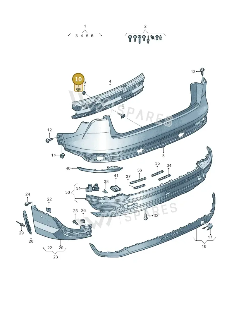 N90436904 — Audi Q8 e-tron (2018-2025) diagram 586807750, position 10
